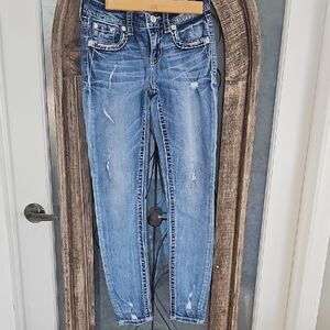 Miss Me Blue Skinny Jeans Distressed Style